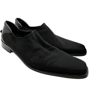 Donald J Pliner Rex Loafers Shoes Size 9.5 Men's Black Stretch Made in Italy